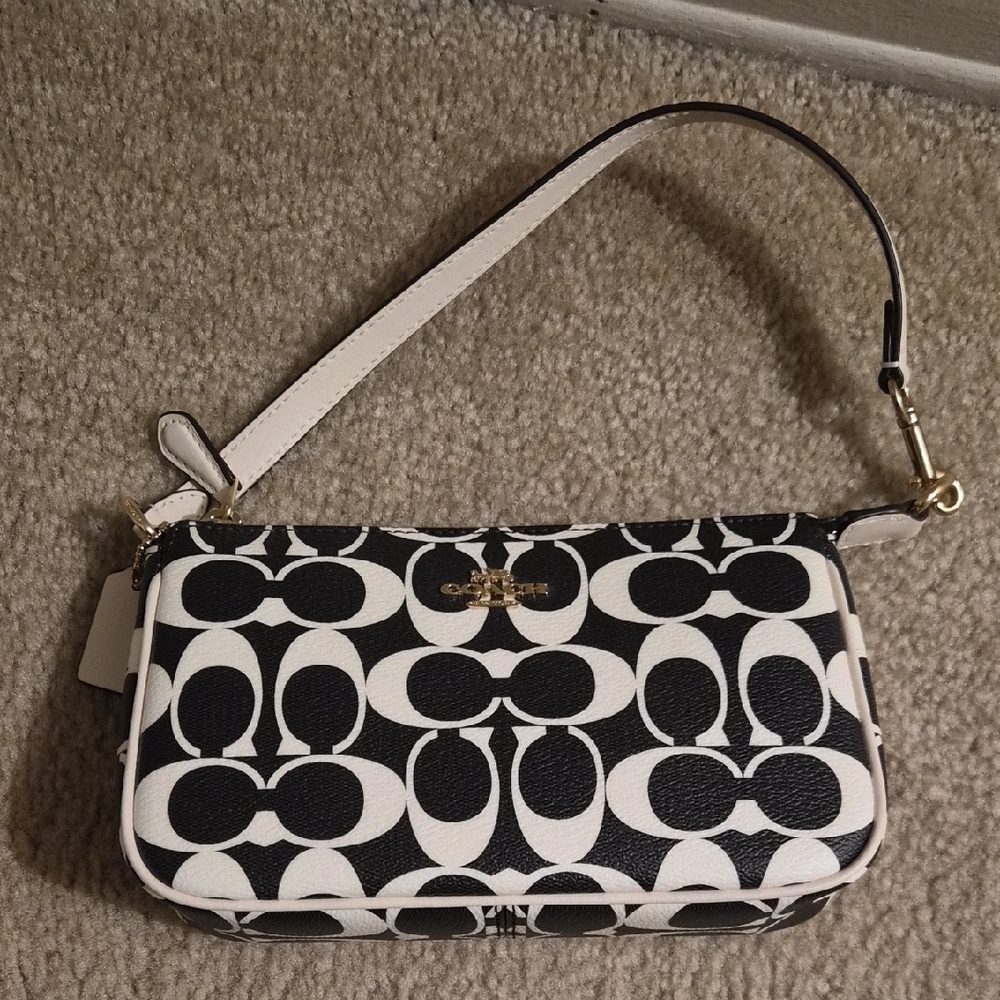 Coach Nolita 19 Monogram Black and White Shoulder Bag